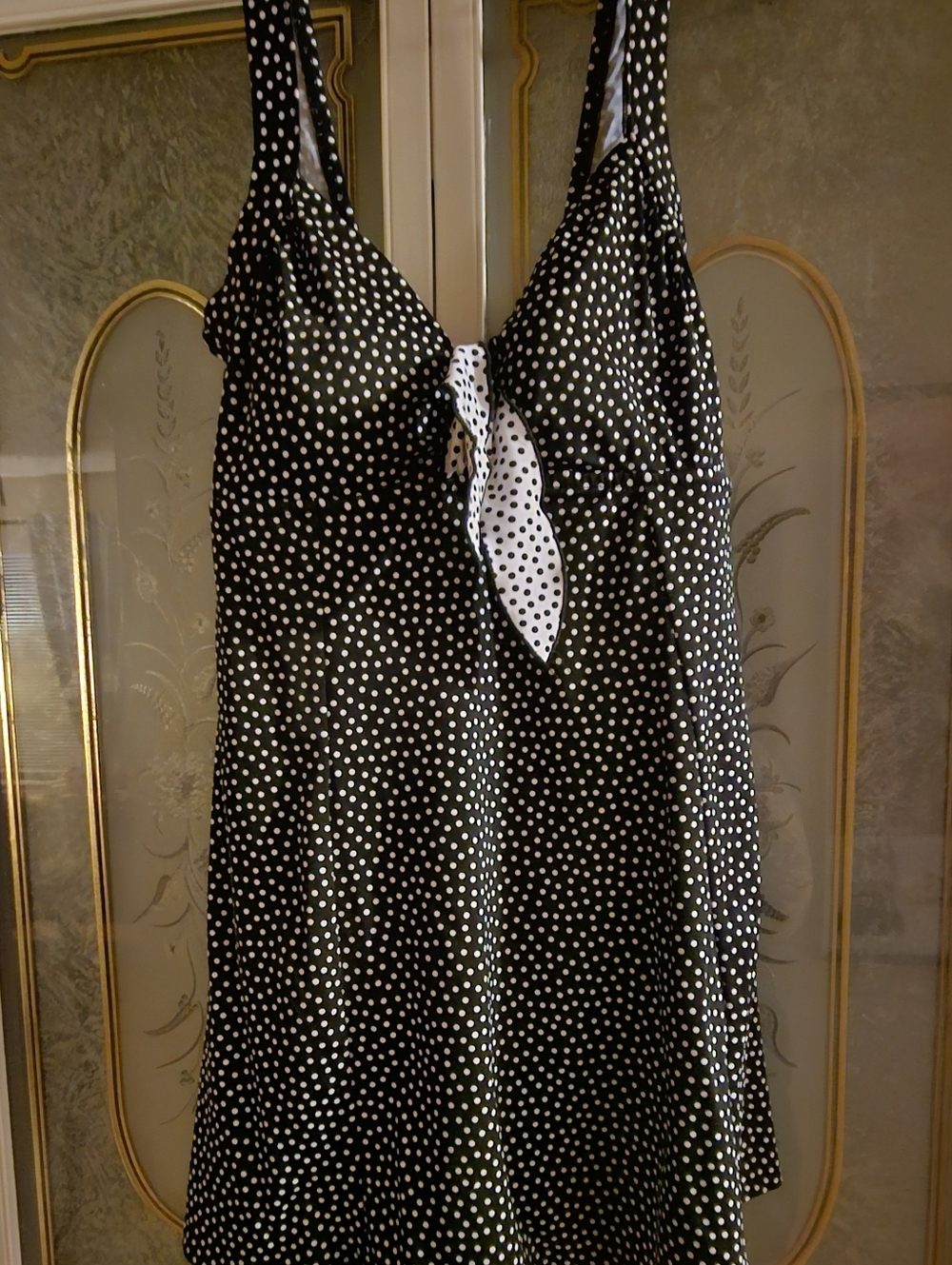 24th & Ocean Black and White Polka Dot Swim Dress